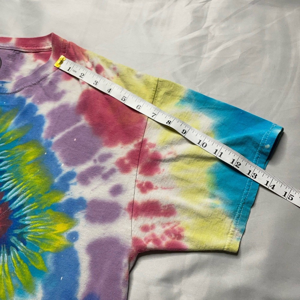 DOM Psychedelic Tie Dye T-Shirt L Mushroom Graphic Trippy Rave Streetwear Grunge - Picture 10 of 12